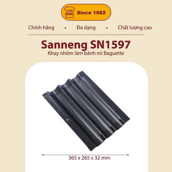 Sanneng SN1597 - Khay nhôm làm bánh mì Baguette