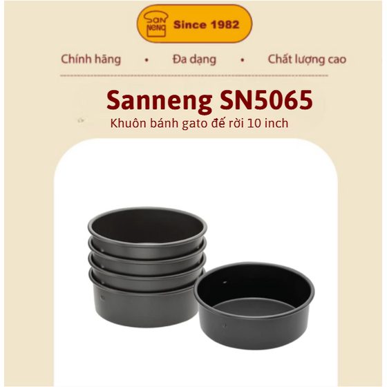 Sanneng SN5065 - Khuôn bánh trắng đế rời 10 inch